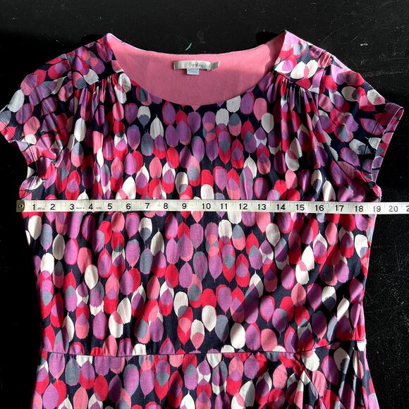 Boden Women Size US10L Bella Geometric Print Jersey Knit Dress Pink/Gray Midi - Picture 7 of 12